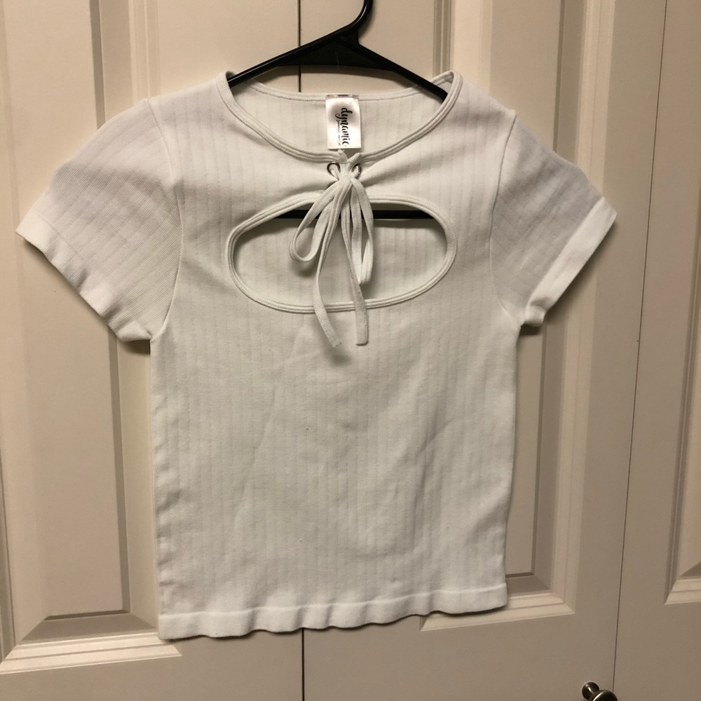 Dolls Kill white cut-out crop top!